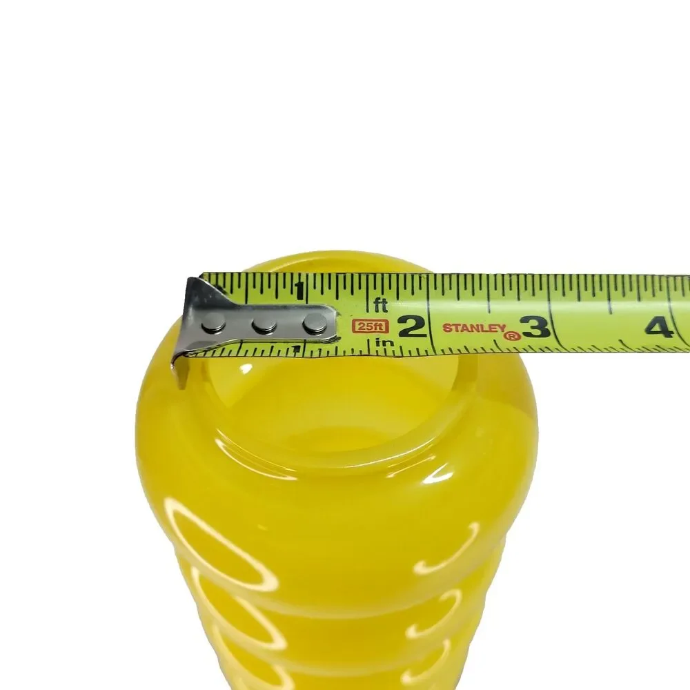Vtg IKEA Solstrale Anne Nilsson Yellow Bubble Ribbed‎ Vase NWT 11.5